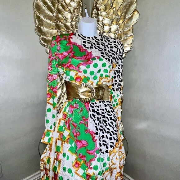 Stunning Don Elliot Vintage 80s Dress Baroque Design - Picture 12 of 16